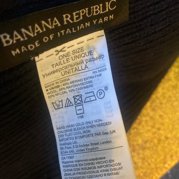 BANANA REPUBLIC Merino WOOL CASHMERE NAVY RUFFLE Scarf RARE LUX GORG COZY - Picture 6 of 7